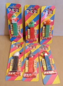 【USA★PEZ★ペッツ】ヴィンテージ6点セット★ホイッスル（Merry Music Maker）ピエロ/パンダ/ロバ/鳥/サイ/タイガー★未開封