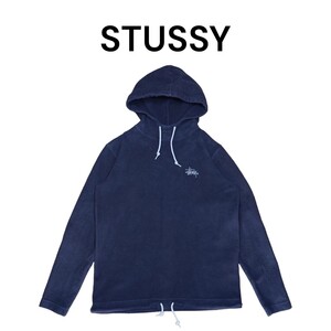 STUSSY　ワンポイントロゴ刺繍　フリースパーカー　古着　ステューシー