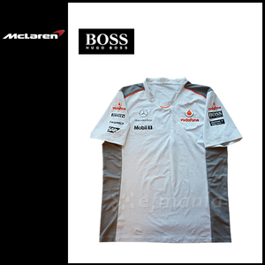 【非売品】 2012 マクラーレン・メルセデス F1 支給品 最終アルコール仕様 レースシャツ M HUGO BOSS★ルイス・ハミルトン 日本GP