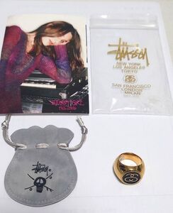 【未使用】STUSSY　ビンテージ　OLD　STUSSY 希少 ステューシー リング 指輪 ゴールド