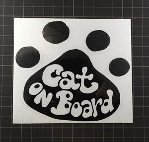 ☆キャットオンボード ステッカー カラー15色 『Cat on board』 typeA 自動車リアガラスにどうぞ！サイズ変更自由！送料無料！☆