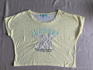 ☆Lindsay☆リンジィ☆黄色のボーダー☆半袖Tシャツ ☆Ｌサイズ☆１６０センチ☆新品☆