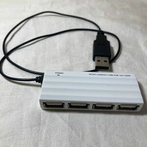 ロアス ナカバヤシ UH-1104W ハブ 4ポート バスパワーモード専用 USBハブ USB USB1.1対応 コンパクト ミニサイズ 小さい サイズ ハブ 4口 4