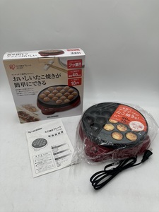 y3085 未使用 アイリスオーヤマ たこ焼き器 レッド ITY-18A-R ホットプレート IRIS OHYAMA フッ素加工 直径40ｍｍ 18穴 たこ焼きプレート