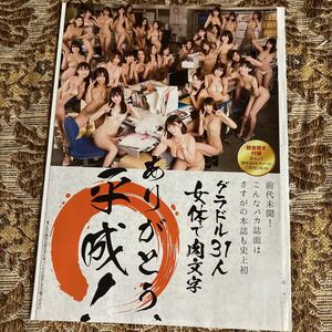 希少！未開封袋とじ　グラドル31人 女体で肉文字　青山ひかる/寺田安裕香/白川未奈/久松かおり/浜田翔子/本郷杏/天野麻菜/他　切り抜き　8P