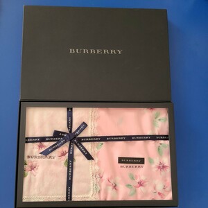 【箱付・送料込】BURBERRY　バーバリー　ハ花柄ンカチ&タオルハンカチ　セット