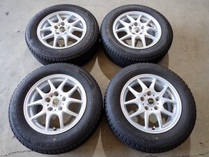 YS6463【送料無料195/65R15】ノア VOXY エスクァイア ステップワゴン アクセラ等 中古スタッドレスセット★15×6J 114.3/5H ET50★