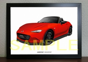 2024 MAZDA ROADSTER ND デジタルイラスト マツダ ロードスター 自動車アート A4