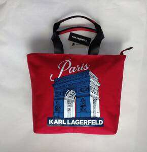 新品 KARL LAGERFELD Paris カール ラガーフェルド トートバッグ 赤