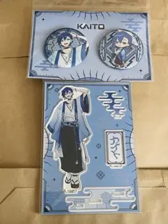 【未開封品】 ジャパンクスタイル KAITO アクリルスタンド 缶バッジセット