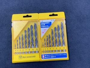 藤原産業　木工用　ドリルセット8pcs　3～10mm　クロムバナジウム鋼　2セット　中古品