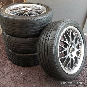 BBS RS778 FORGED 17×7J 5H114.3 +45 タイヤ付き4本セット225/45R17 レクサス HS クラウン マークX セレナ ヴォクシー ノア 