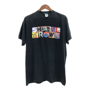 90年代 USA製 FRUIT OF THE LOOM フルーツオブザルーム SHERYL CROW 半袖Ｔシャツ 文字、メッセージ ブラック (メンズ XL) Q6164