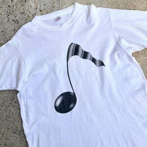 USA製90年代vintage音符Tシャツ　90s80sヴィンテージ　y2k白 半袖 