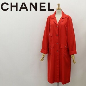 ヴィンテージ◆CHANEL CREATIONS シャネル クリエーション ココボタン スプリング コート 赤 レッド フランス製