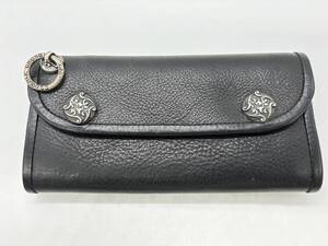 ★現状品★ ＃4267 BWL ビルウォールレザー BILL WALL LEATHER レザー ロングウォレット 長財布 925 シルバー