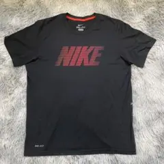 NIKE 【L】 半袖Tシャツ ロゴ プリント クルーネック DRY FIT 黒