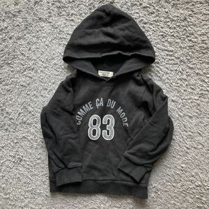 COMME CA DU MODE☆ロゴプリントパーカートレーナー黒95☆used 49