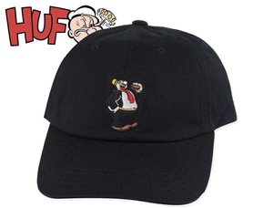 SALE!! 即決 未使用【HUF×POPEYE】ハフ×ポパイ WIMPY HUF DAD HAT BLACK CAP 黒 新古