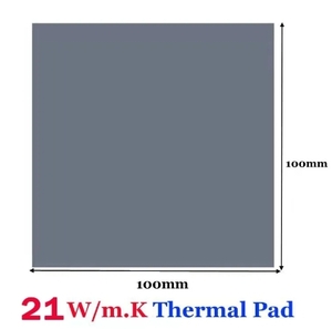 【検証済み】21W/mK サーマルパッド 1枚 10cm x 10cm x 1.25mm厚　冷却シート　熱伝導シート SSD CPU GPU ノートPC等 冷却用 放熱