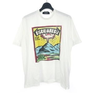 ディースクエアード DSQUARED2 プリントTシャツ カットソー 半袖 XS 白 ホワイト S74GD1038 国内正規 メンズ