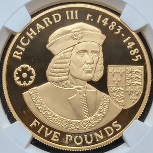 ★世界1枚 銀貨 2007年 オルダニー島 イギリス国王リチャード3世 ギルト 5ポンド銀貨 鑑定 NGC PF69UC 1円スタート金貨銀貨多数出品中