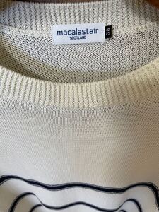 Macalastair / BEAMS F ボーダークルーネック ニット　NAVY サイズ38 セーター BEAMS ニット ボーダー