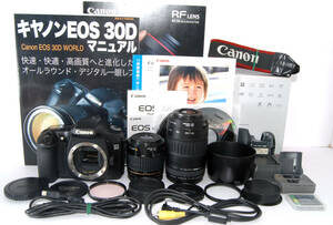 ◆初心者入門＆付属品多数◆ Canon キャノン EOS 30D 純正＆超望遠Ｗズームレンズセット