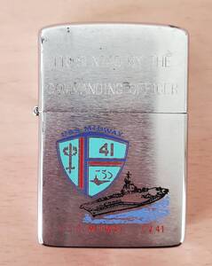 16438【1円スタート】ZIPPO ジッポー　USS　MIDWAY　CV41　アメリカ海軍　空母 ミッドウェイ　火花確認済み　包装無しで発送