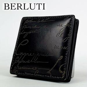 極美品・希少モデル BERLUTI ベルルッティ コインケース 財布 カヤ カリグラフィ レザー ブラック