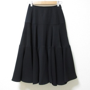 未使用 24SS ADEAM アディアム Camellia Skirt ミモレ丈 ティアードスカート 45092 0 XSサイズ相当 ブラック