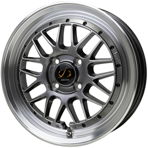 BRIDGESTONE Playz PX-RV2 205/65R15 STICH MESH RM ハイパーシルバー/リムポリッシュ 15インチ 6.5J+38 4H-100 4本セット