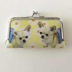 がま口印鑑ケース♡小物ケース　チワワ犬　マーガレット