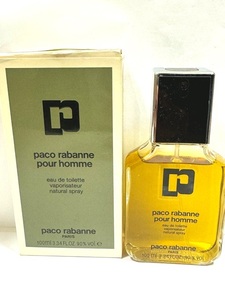 ●N80022:paco rabanne　オードトワレ　香水　100ml　パコラバンヌ　プールオム　eau de toilette　pour homme　フレグランス 中古