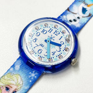 FLIK FLAK フリックフラック SWATCH　アナと雪の女王 FLNP023 スイス製　キッズ腕時計 ブルー クォーツ　30mm