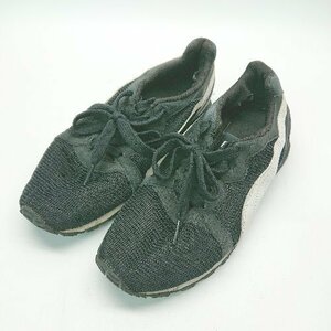 ◇ PUMA プーマ ローカット カットハーフ ワンポイント刺繍 スポーティー スニーカー サイズ23.5 ブラック レディース E