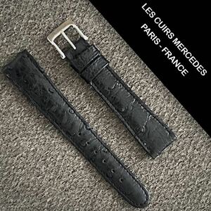 未使用！オーストリッチ ハンドメイド革ベルト 18mm 時計 レザー LES CUIRS MERCEDES OSTRICH　HAND MADE　カミーユフォルネ JCペラン