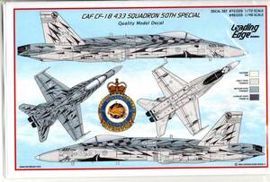 1/48 Leading Edge models リーディングエッジデカール LE48-029　CF-18 Canada 433 Sqdn 50th Porcupine 