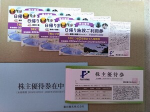 送料無料 藤田観光 株主優待券 ×20枚、日帰り施設ご利用券×4枚　計24枚 2025年3月31日まで