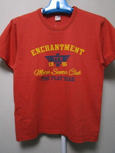 新品！THE FLAT HEAD ENCHANTMENT Ｔシャツ・38・ライトレッド（日本製フラットヘッド半袖ＴシャツアメカジウエストライドRJB）