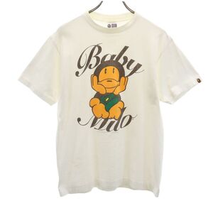 ベイプ 日本製 プリント 半袖 Tシャツ M ホワイト BAPE A BATHING APE メンズ