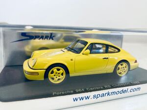 【送料無料】1/43 Spark Porsche ポルシェ 911 (964) Carrera RS Clubsport 1992 Yellow