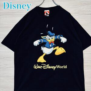 【入手困難】Disney ディズニー　ドナルド　Tシャツ　Lサイズ　90s 海外輸入　ヴィンテージ　一点物　キャラ　ゆったり　オーバーサイズ