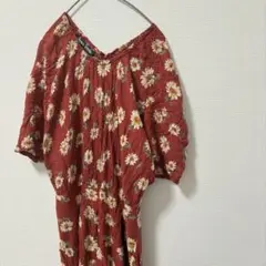 vintage 古着 オールインワン 花柄 ワンピース