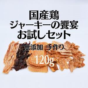 無添加 手作り 鶏ジャーキーの饗宴 お試しセット ペットおやつ 6種類 120g