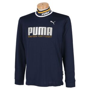 送料無料◆新品◆PUMA GOLF リブカラー モックネック 長袖シャツ◆(XL)◆539365-02 (ネイビー)◆プーマ ゴルフ