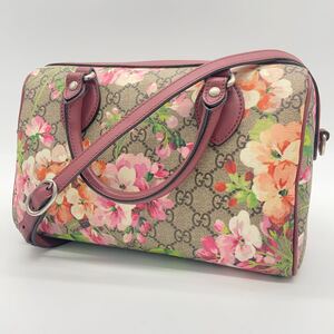 1円 【 極美品 】 グッチ GUCCI ハンドバッグ ミニボストンバッグ ショルダーバッグ 2way GG ブルームス PVC レザー 花柄 フラワー