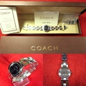 BR460) ◎完動腕時計 送料無料（定形外）★COACHコーチ レディース★黒ブラック仕様