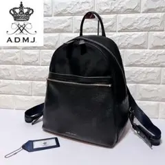 【希少　美品】ADMJ レザー　キャンバス　メタルロゴ　リュック　バッグパック