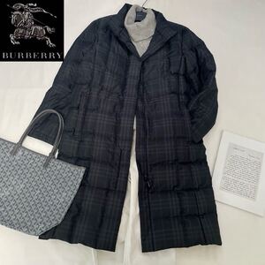 ◆ゆったり大きいサイズ◆新品◆バーバリー◆BURBERRY 40.42.44相当/L-XL 最強完全防寒！！シャドーチェックロングダウンコート ギフトにも